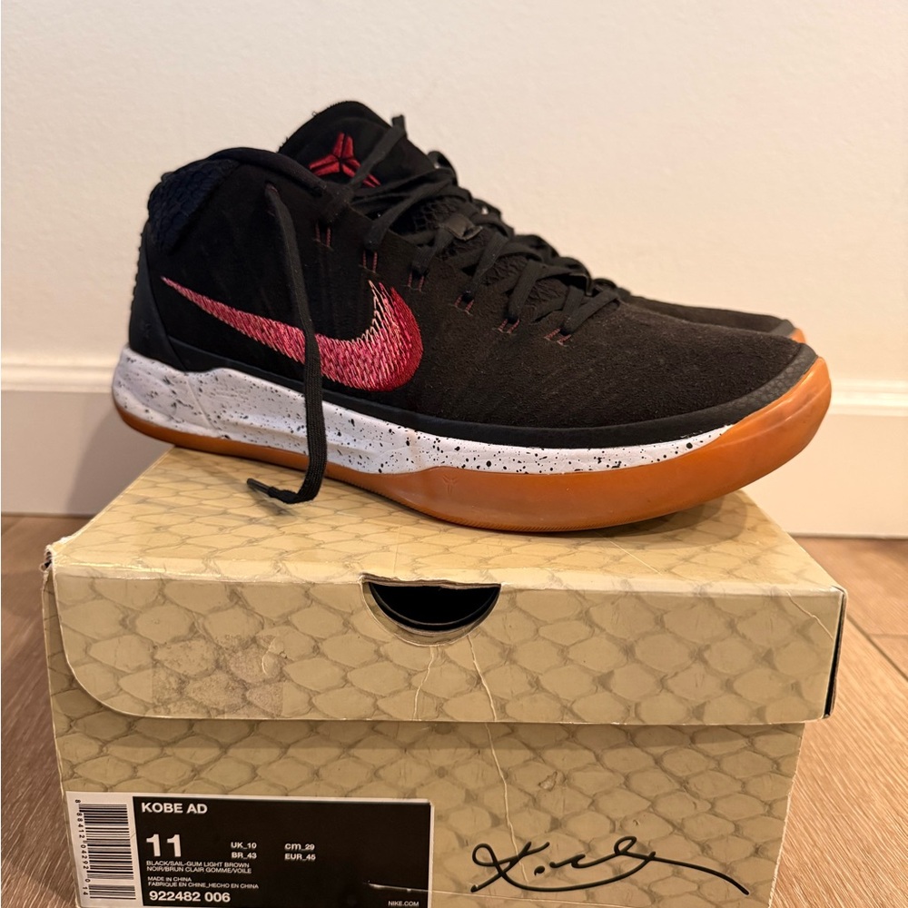 Nike Kobe AD Black with Red and Gum Accents